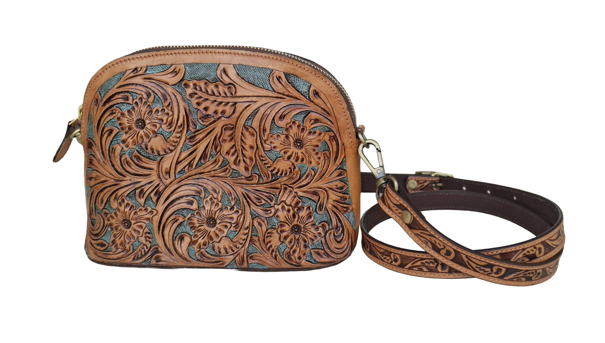 Pure Leather Crossbody Bag: Handmade Genuine Leather & Carving Stylish Sling for Women - Ideal Gift for Women, Sister, Mom, Friend