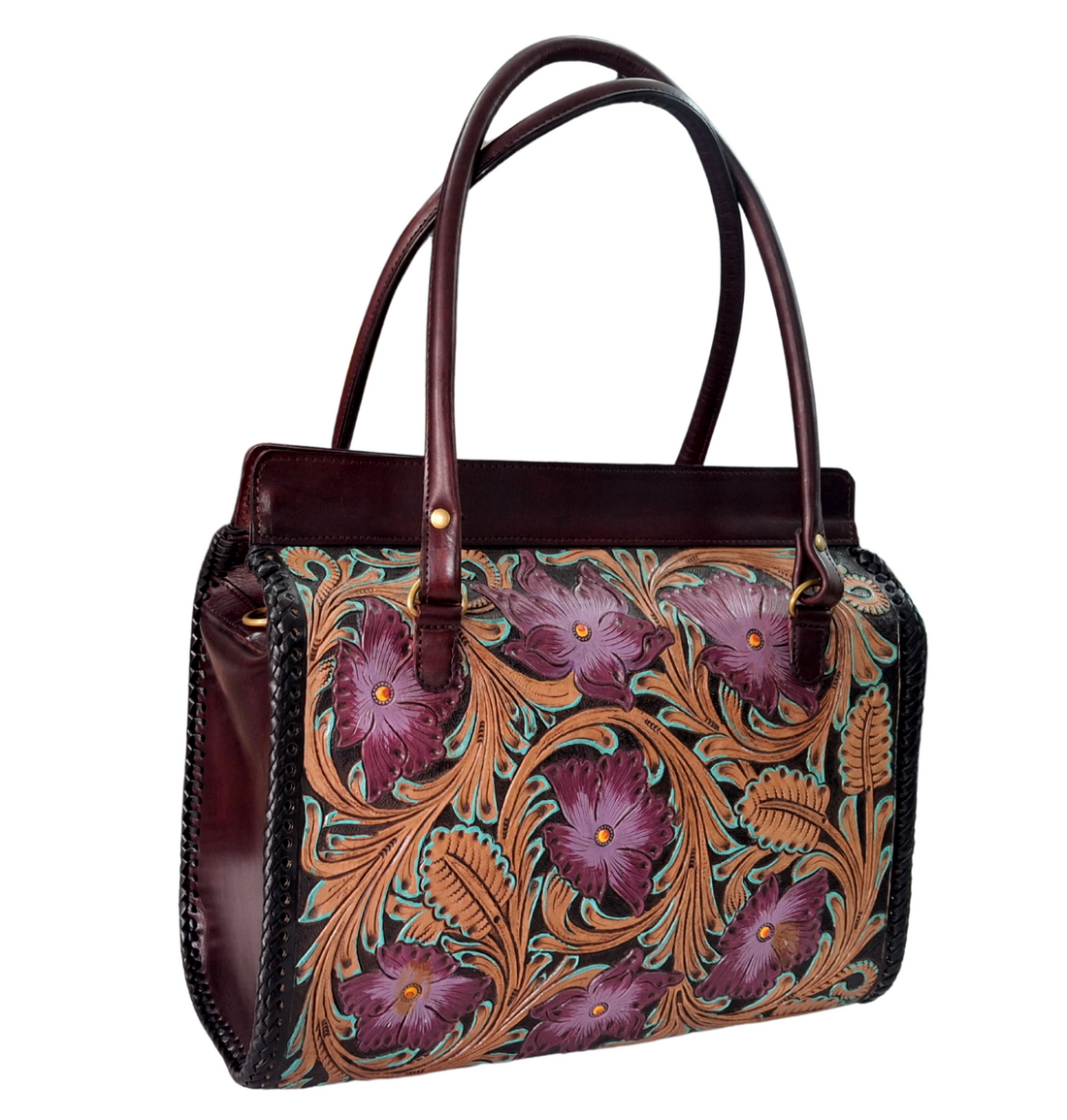 Genuine Pure Handmade Leather Carving Handbags For Women -Gift for Women
