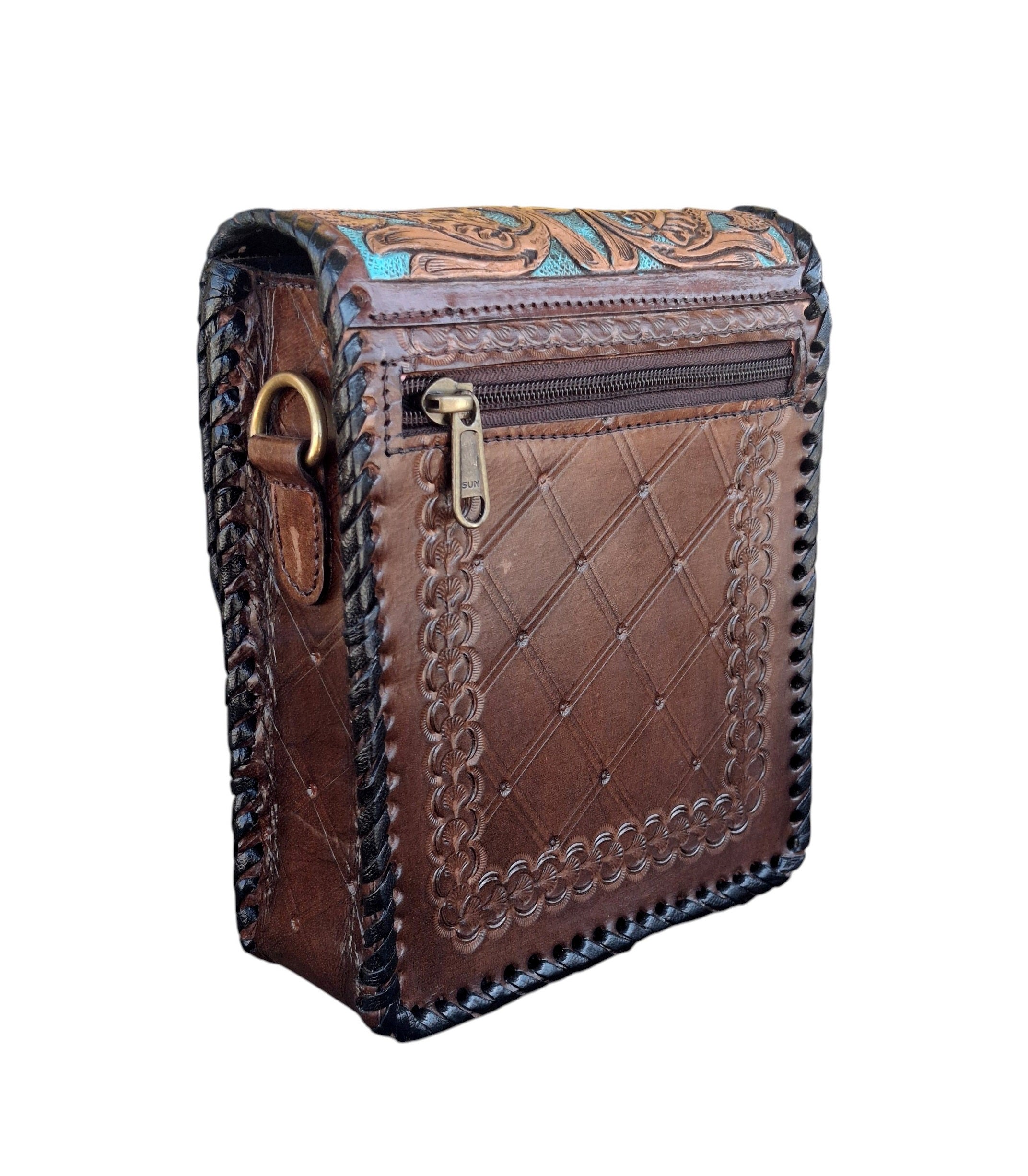 and-Carving, Crafted Premium Handmade Women's Leather Sling Bag - Unique, Versatile, and Stylish Vertical Sling Bag