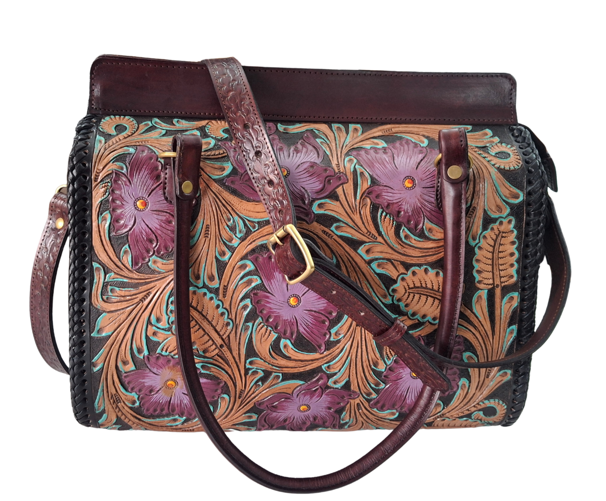 Genuine Pure Handmade Leather Carving Handbags For Women -Gift for Women