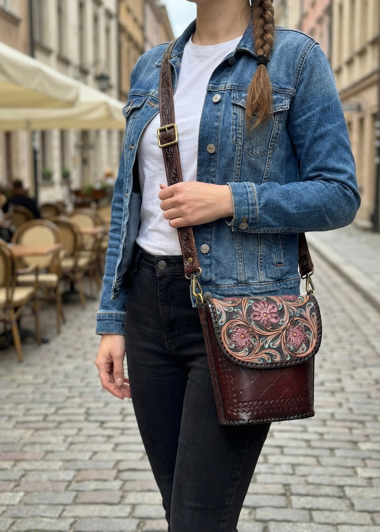 Hand-Carving, Crafted Premium Handmade Women's Leather Sling Bag - Unique, Versatile, and Stylish Bags