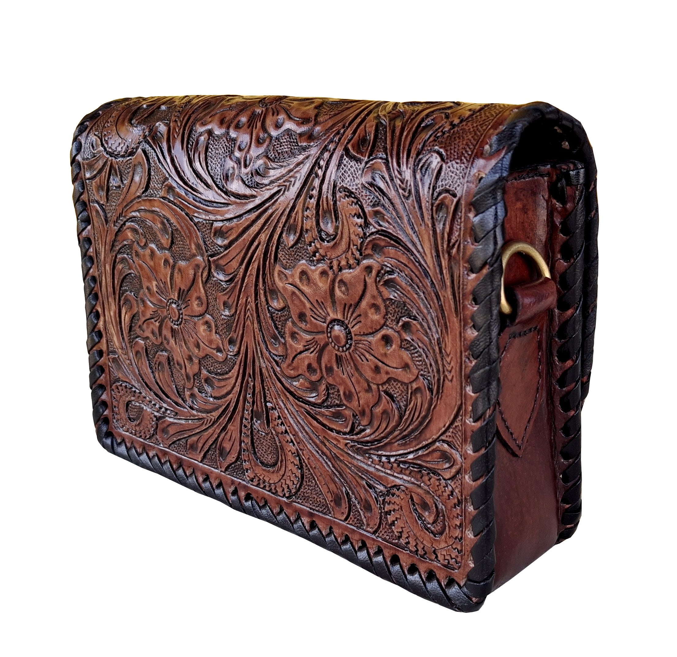 Pure Leather Hand-Carving, Crafted Premium Handmade Women's Leather Sling Bag - Unique, Versatile, and Stylish