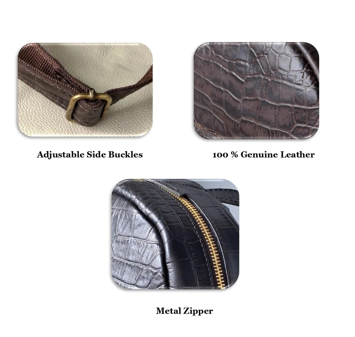 Handmade Leather Croc-Embossed Backpack, Minimalist Rucksack