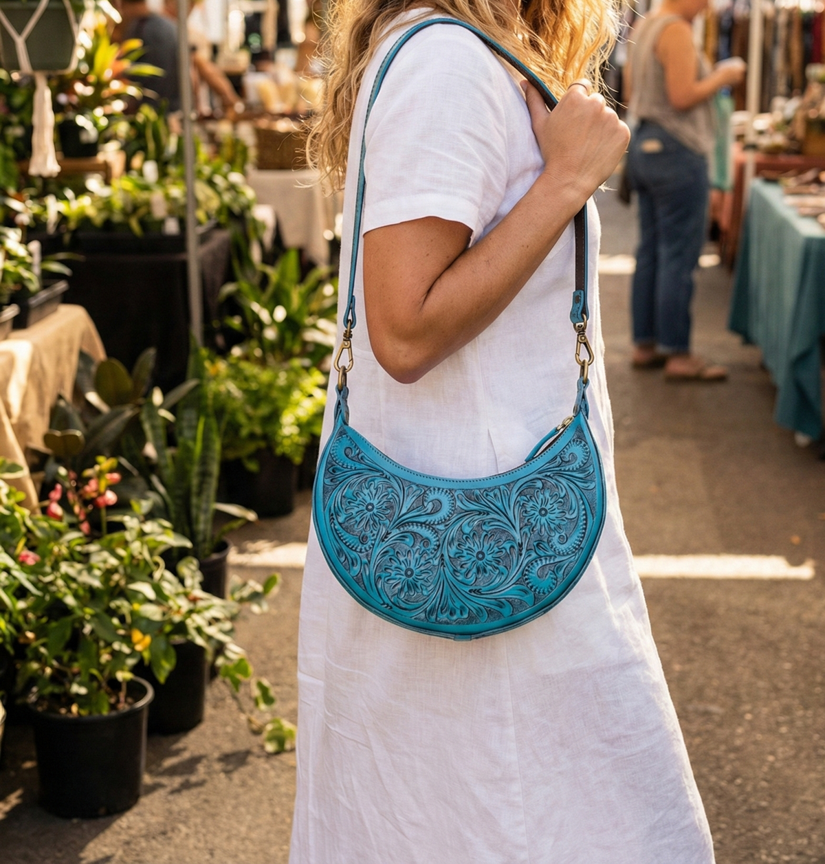 Pure Leather Handbags For women - Moon Shaped Hand-Carving bags, Crafted Premium Geniune Leather Handmade Women's Hobo Bag - Unique, Versatile, and Stylish Gift For Girlfriend,mom