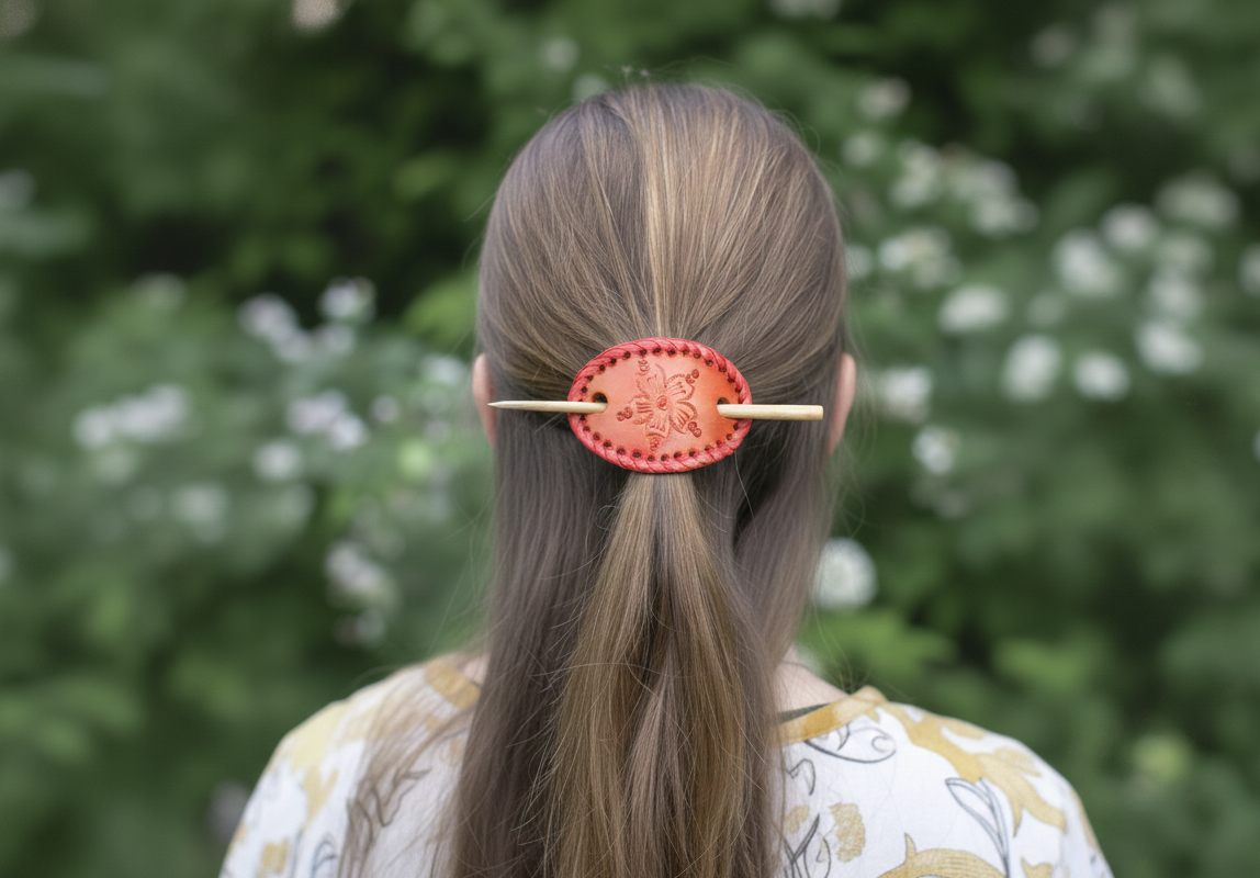Handmade Leather Hair Clips for Women & Girls | Boho Hair Accessories, Minimalist Hairpin, Non-Slip Barrettes for Thin & Thick Hair (Set of 3)