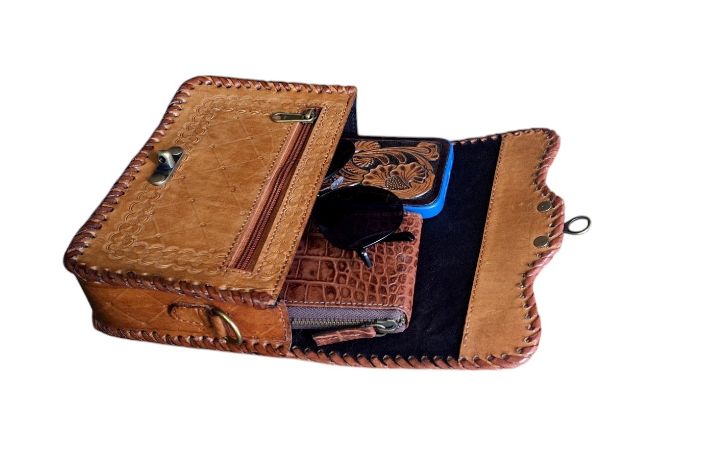 Pure Leather Hand-Carving, Crafted Premium Handmade Women's Leather Sling Bag - Unique, Versatile, and Stylish