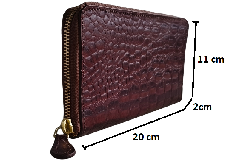 Handmade Genuine Leather Croc Clutch For women