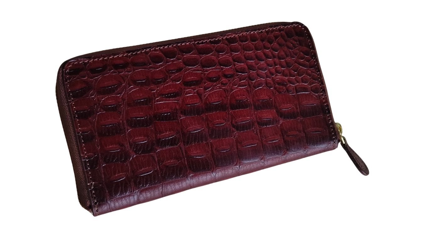 Handmade Genuine Leather Croc Clutch For women