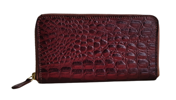 Handmade Genuine Leather Croc Clutch For women