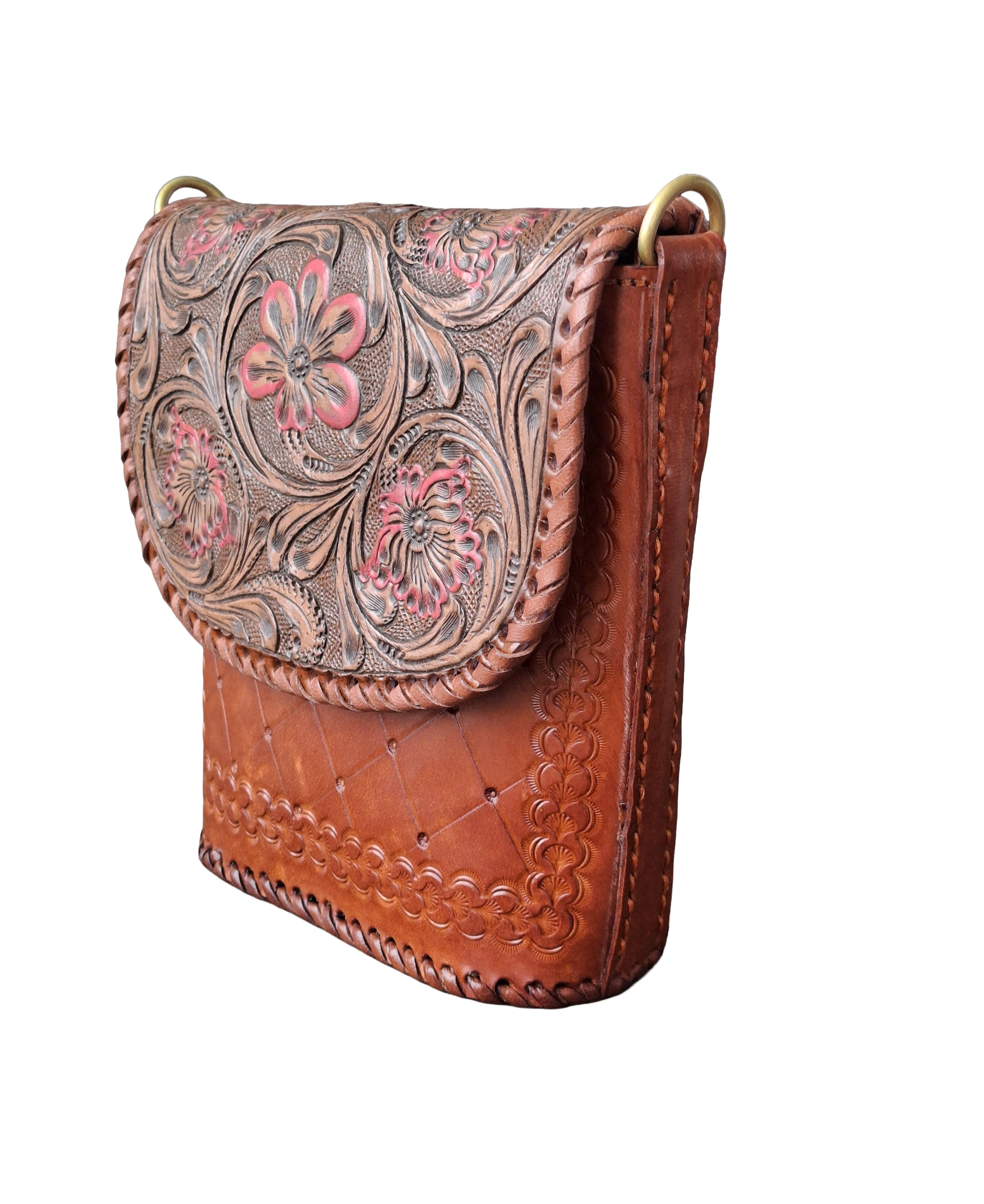 Hand-Carving, Crafted Premium Handmade Women's Leather Sling Bag - Unique, Versatile, and Stylish Bags