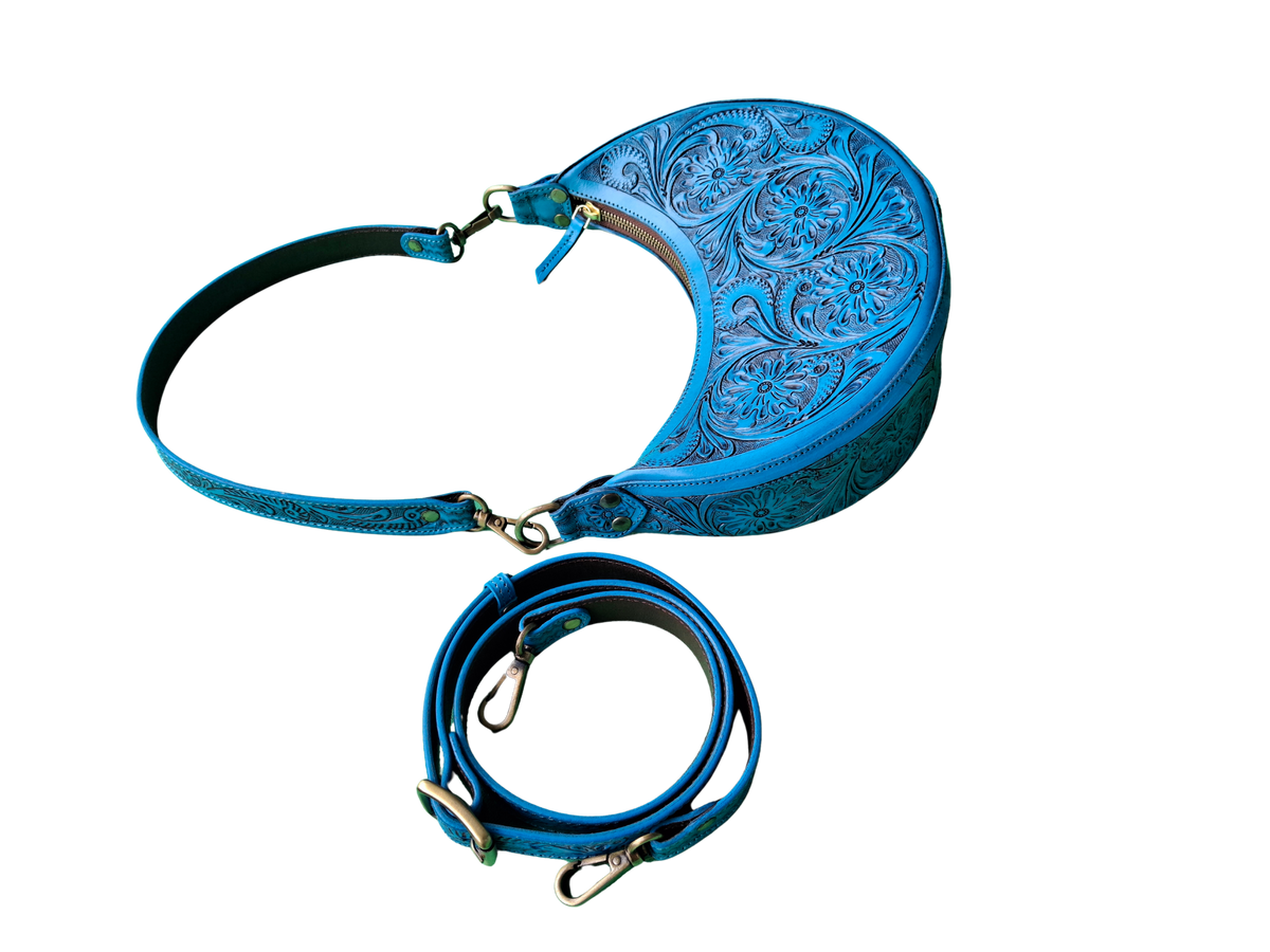Pure Leather Handbags For women - Moon Shaped Hand-Carving bags, Crafted Premium Geniune Leather Handmade Women's Hobo Bag - Unique, Versatile, and Stylish Gift For Girlfriend,mom