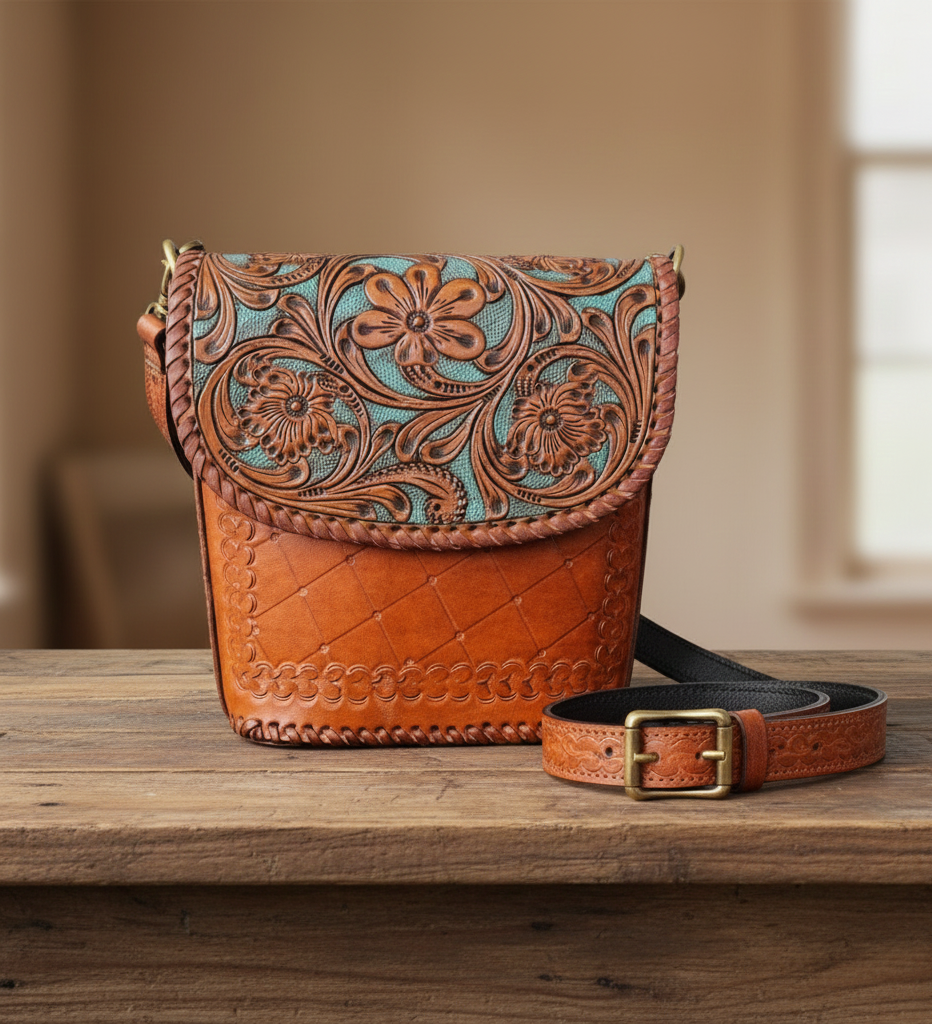 Hand-Carving, Crafted Premium Handmade Women's Leather Sling Bag - Unique, Versatile, and Stylish Bags