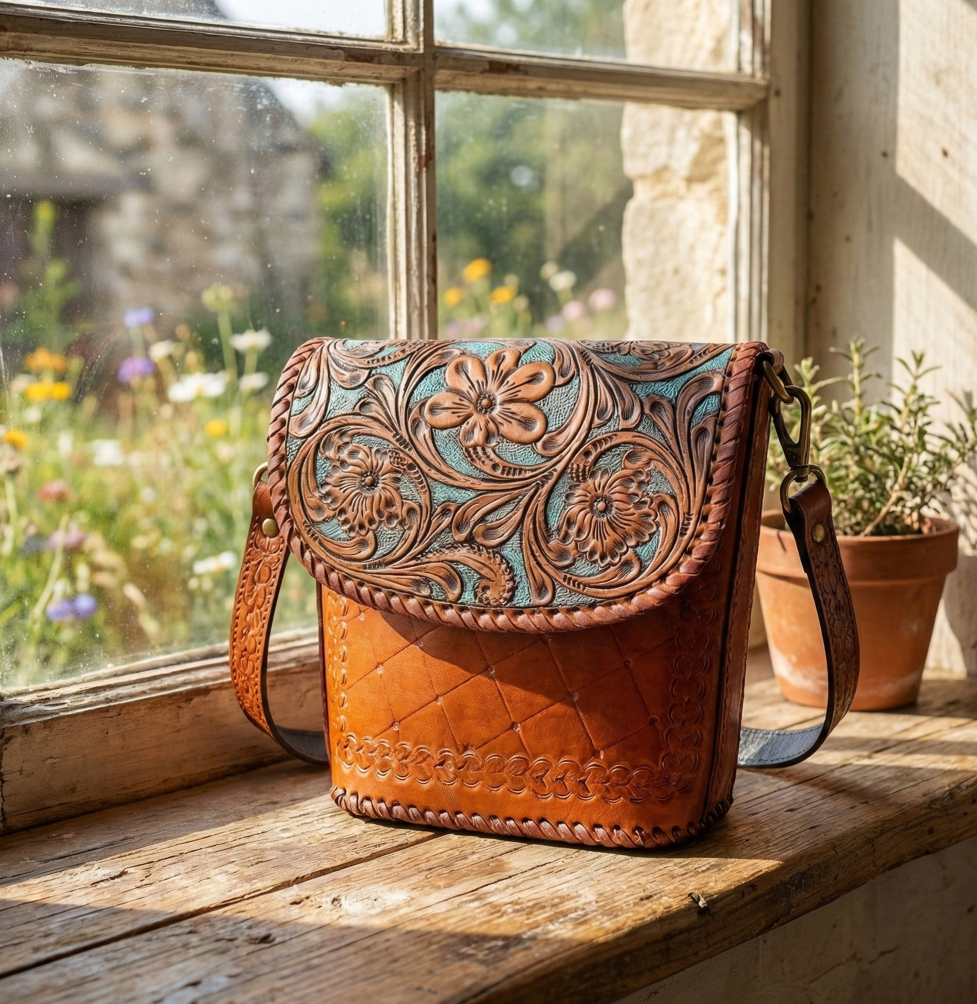 Hand-Carving, Crafted Premium Handmade Women's Leather Sling Bag - Unique, Versatile, and Stylish Bags