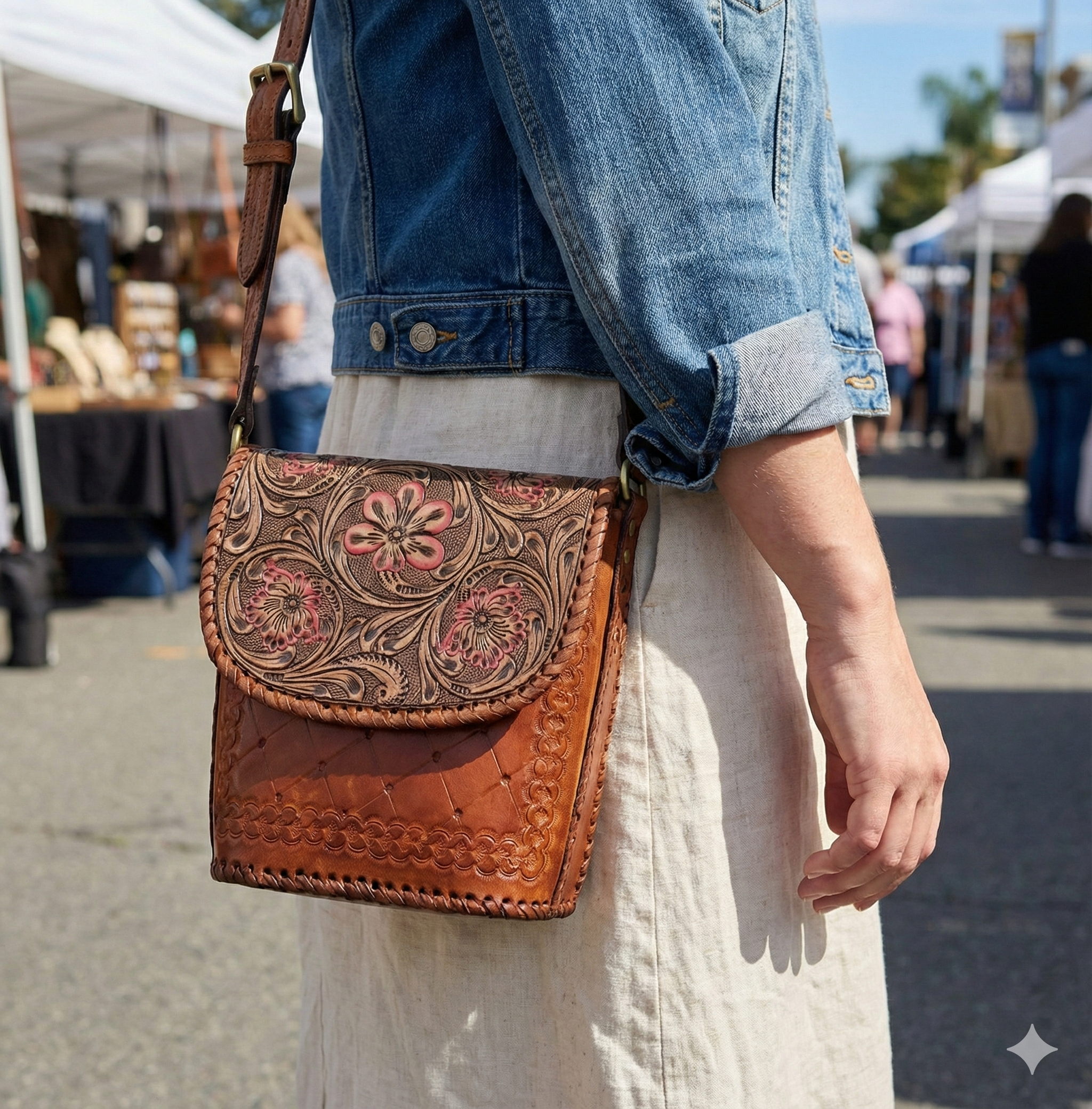 Hand-Carving, Crafted Premium Handmade Women's Leather Sling Bag - Unique, Versatile, and Stylish Bags
